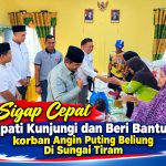 BUPATI TANJAB BARAT SALURKAN BANTUAN UNTUK 4 KK KORBAN PUTING BELIUNG DI SUNGAI TIRAM